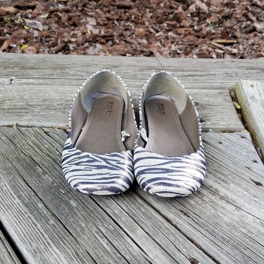 Zebra print ballet flats